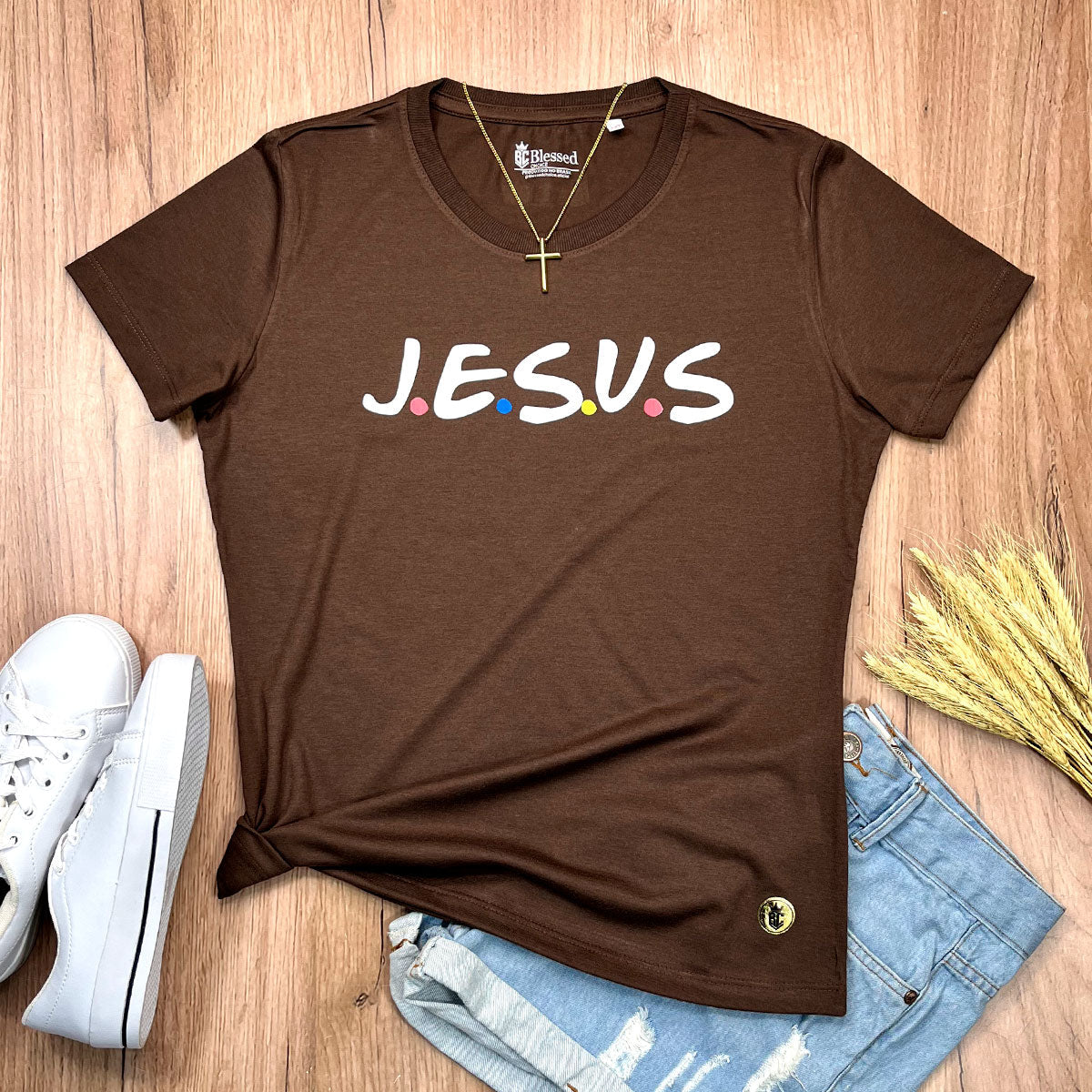 Camiseta Feminina Marrom J.E.S.U.S
