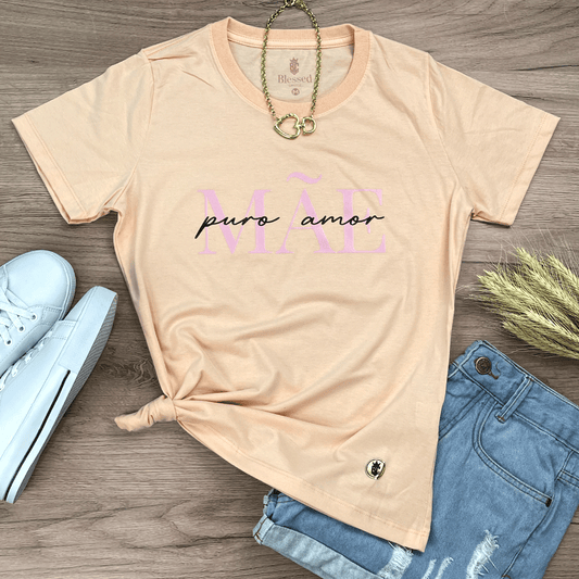 Camiseta Feminina Salmão Mãe Puro Amor