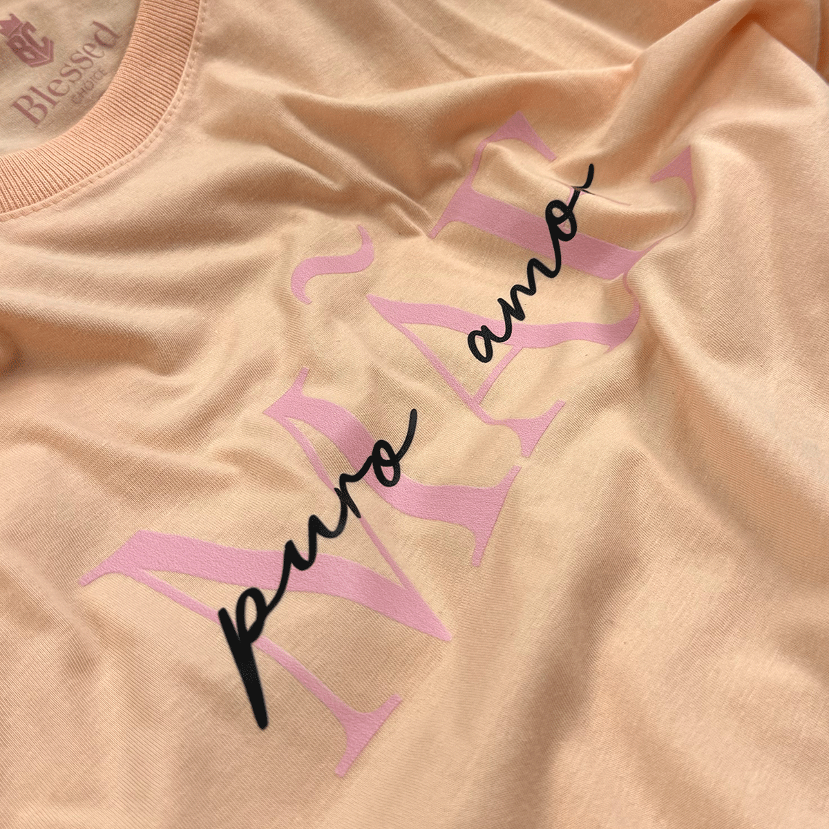 Camiseta Feminina Salmão Mãe Puro Amor