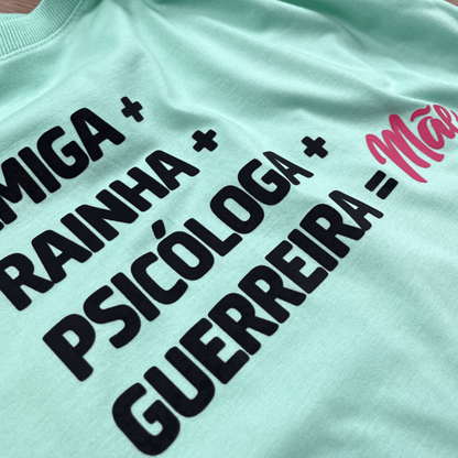 Camiseta Feminina Verde Menta Amiga Igual Mãe